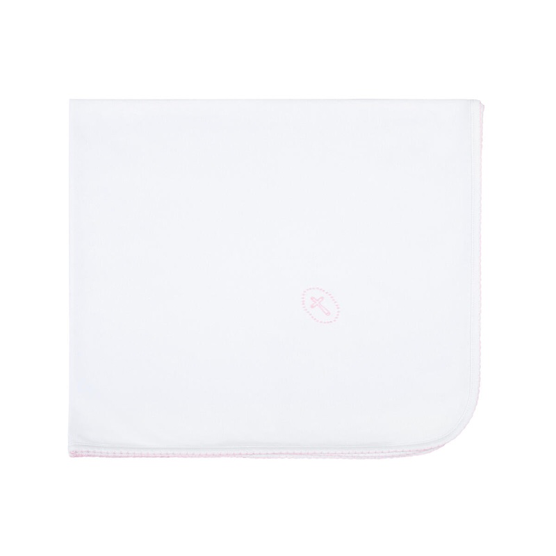 Magnolia Baby Blessed Pink Embroidered Receiving Blanket, One Size