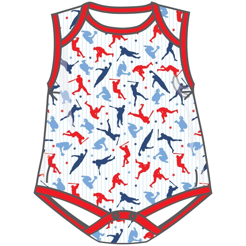 Magnolia Baby Rookie Lineup Red Sleeveless Lap Bodysuit 3M