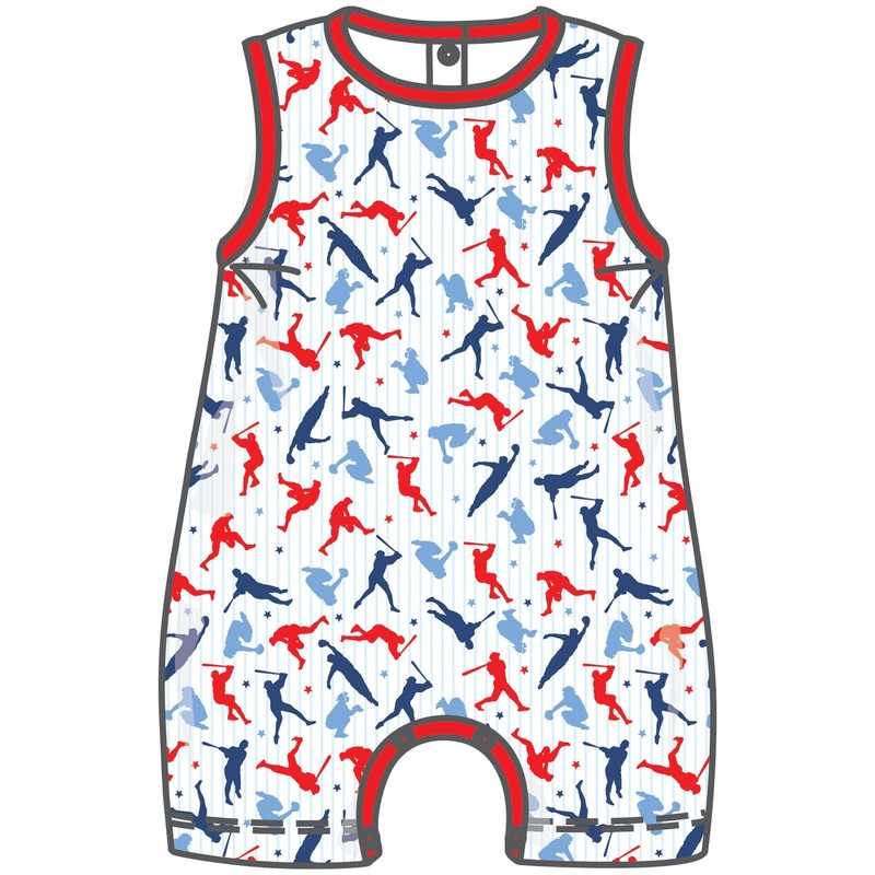 Magnolia Baby Rookie Lineup Red Sleeveless Toddler Short Playsuit 2T