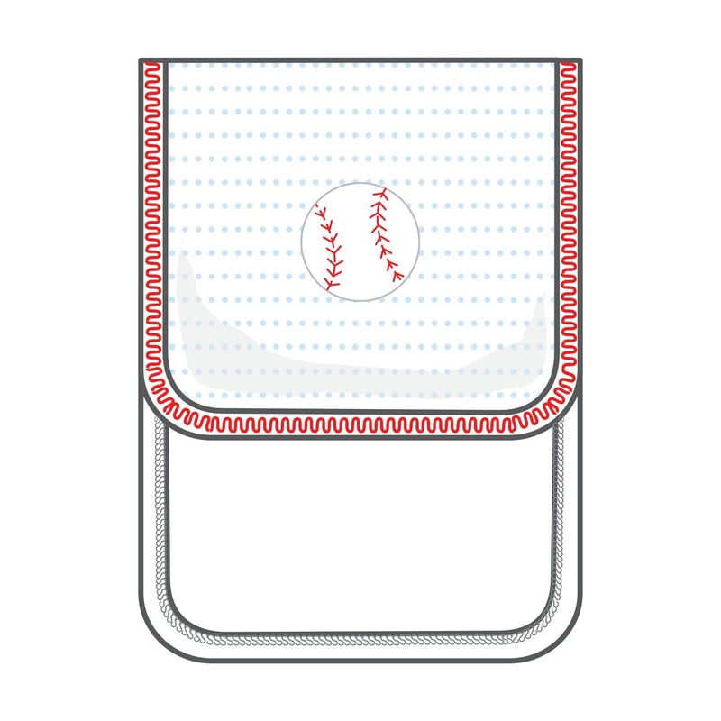 Magnolia Baby Tiny Slugger Applique Light Blue Burp Cloth, One Size