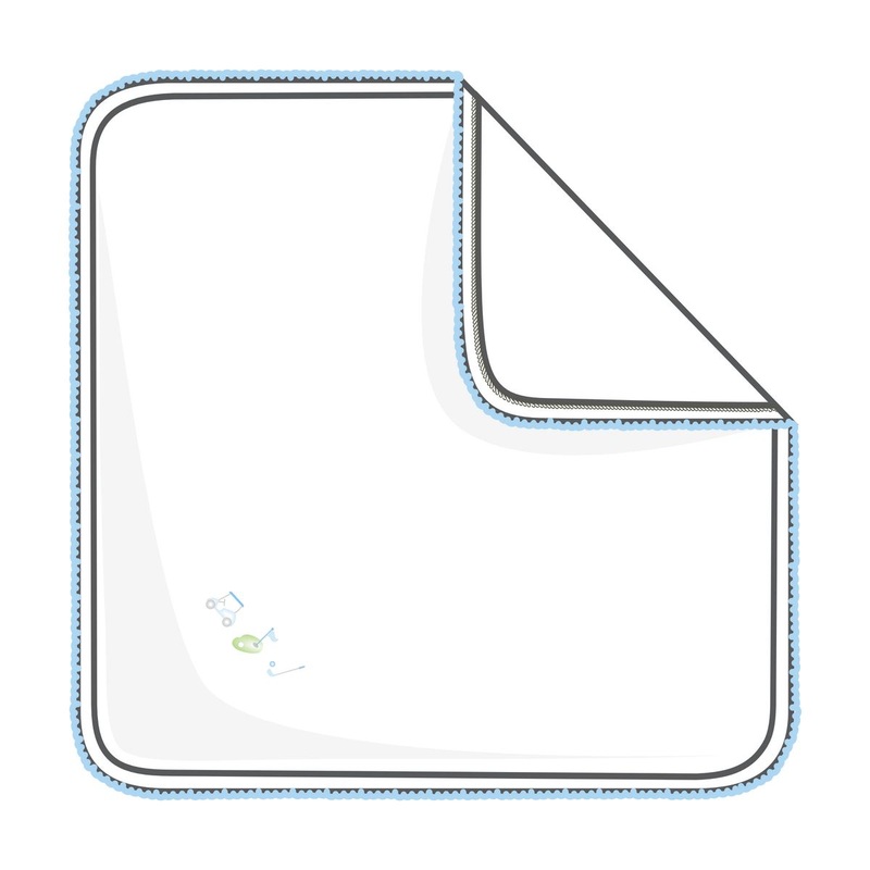 Magnolia Baby Tiny Tee Time Light Blue Embroidered Receiving Blanket, One Size