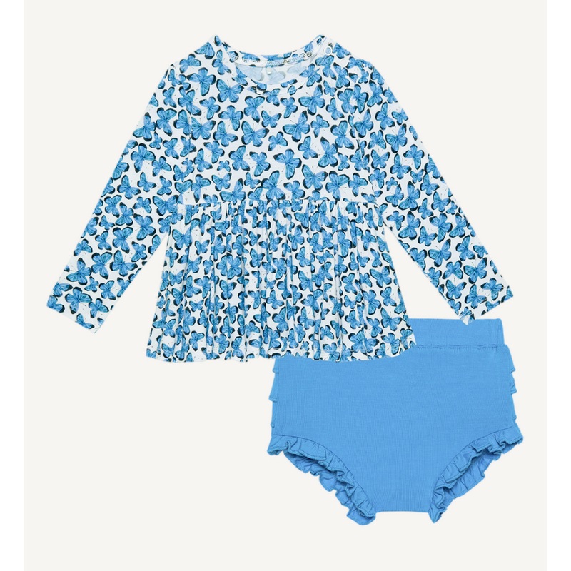 Posh Peanut Nayeli Basic Peplum Top & Bloomer Set 3-6M