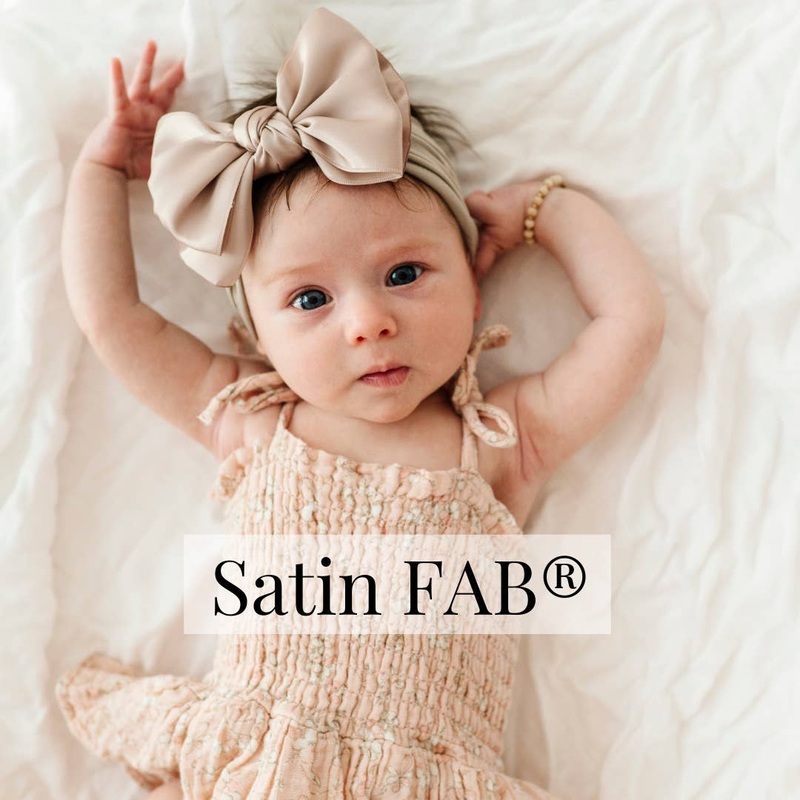 Baby Bling Bows - Baby Bling Satin FAB soft nylon headband with satin bow antique pink