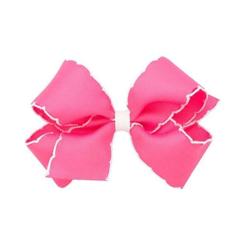 Wee Ones Medium Moonstitch Embroidered Bows, Assorted Colors Assorted