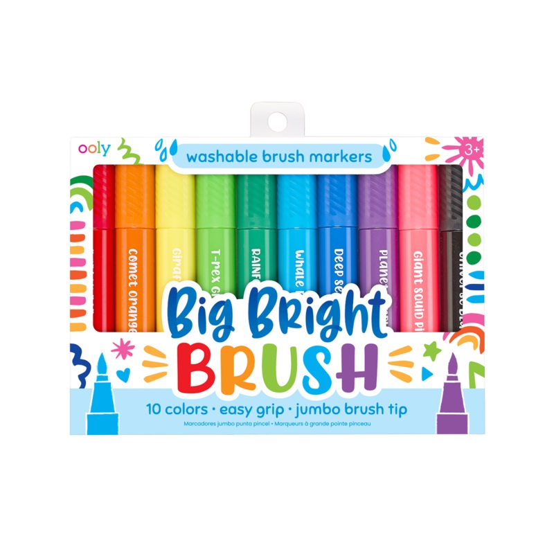 Ooly Big Bright Brush Markers, Set Of 10