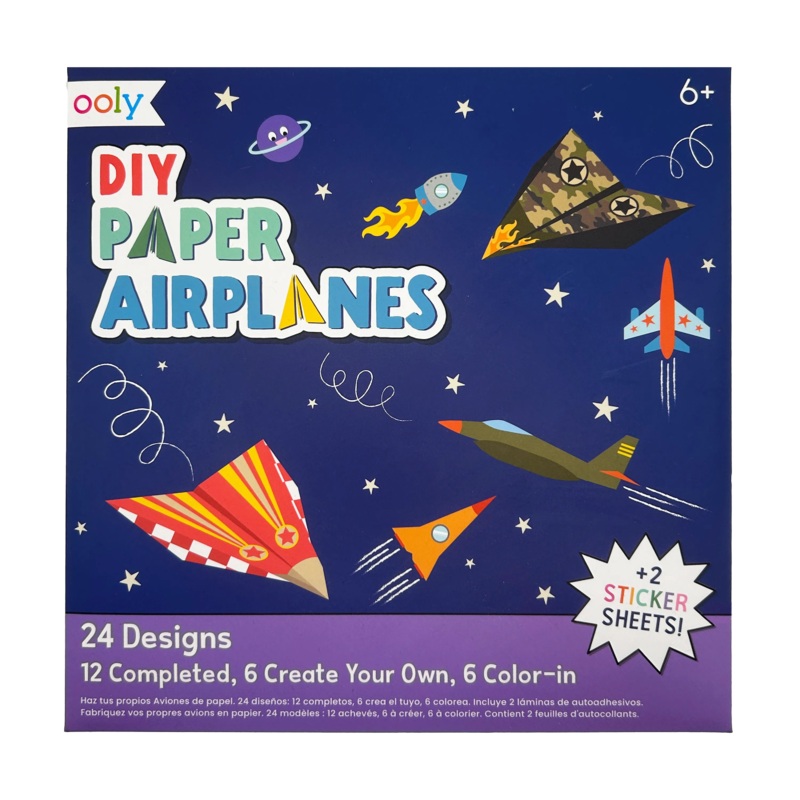 Ooly Diy Paper Airplanes Activity Kit, Set Of 24 Designs