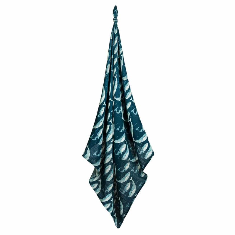 Milkbarn Bamboo Swaddle, Blue Whale