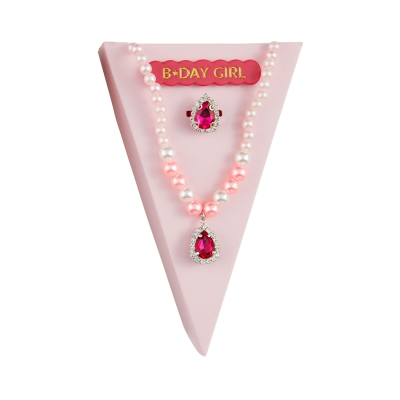 Mud Pie Birthday Jewelry Set, Hot Pink