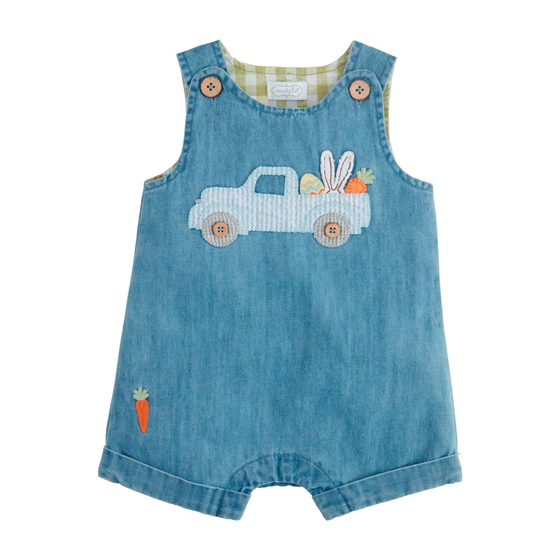 Mud Pie Denim Easter Jon Jon 3-6M