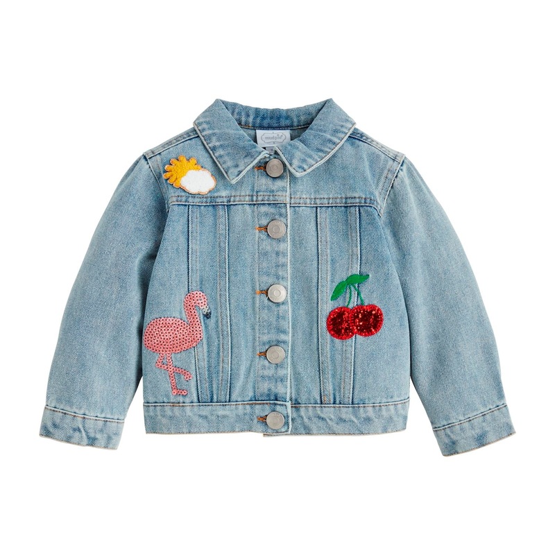 Mud Pie Glitter Patch Denim Jacket 24M-2T