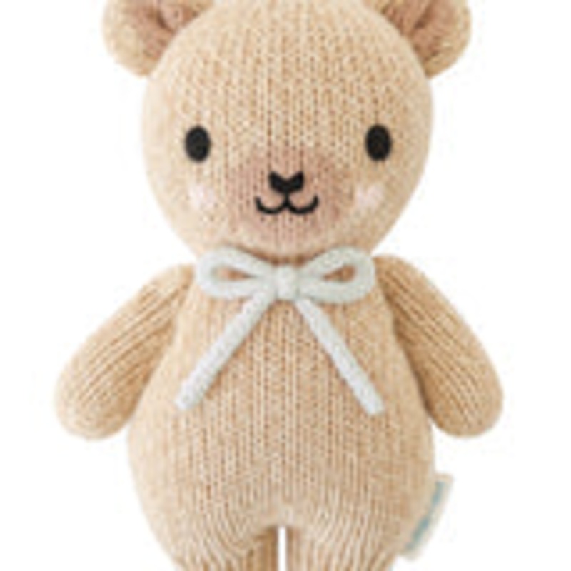 Cuddle + Kind Baby Honey Bear with Bow Robin's Egg Blue