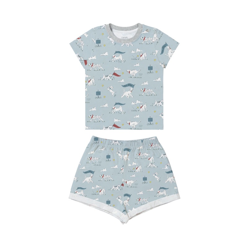 Nest Designs Short Sleeve Pajama Set, Puppy Park 12-18M