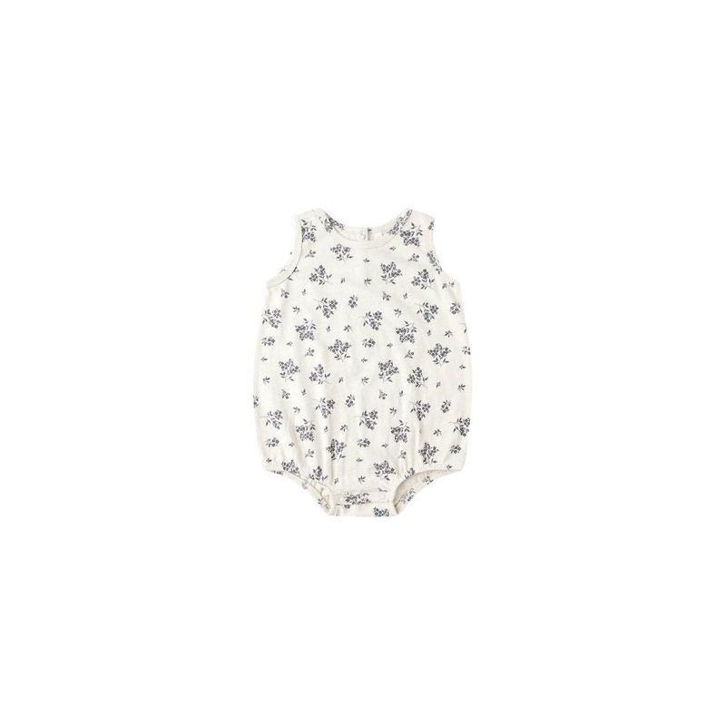 Rylee + Cru Bubble Onesie, Blue Floral 0-3M