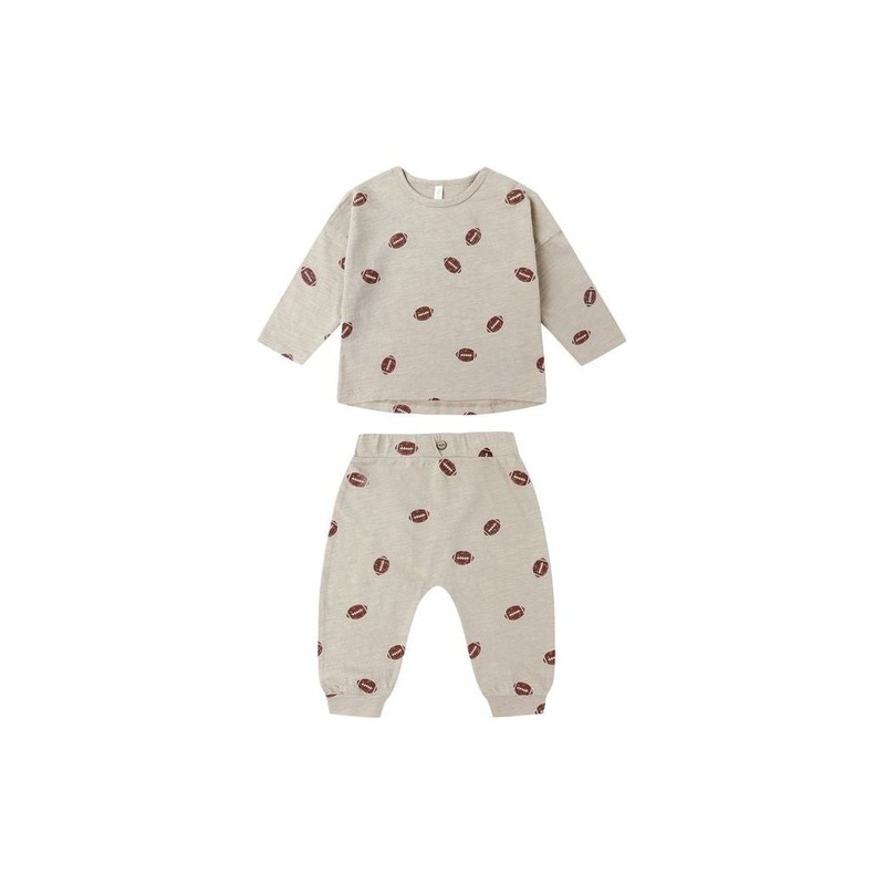 Rylee + Cru Tee and Pant Set, Footballs 0-3M