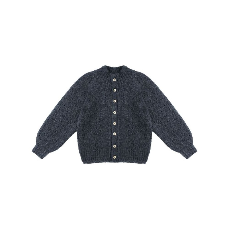 Rylee + Cru Tulip Cardigan, Navy 0-3M