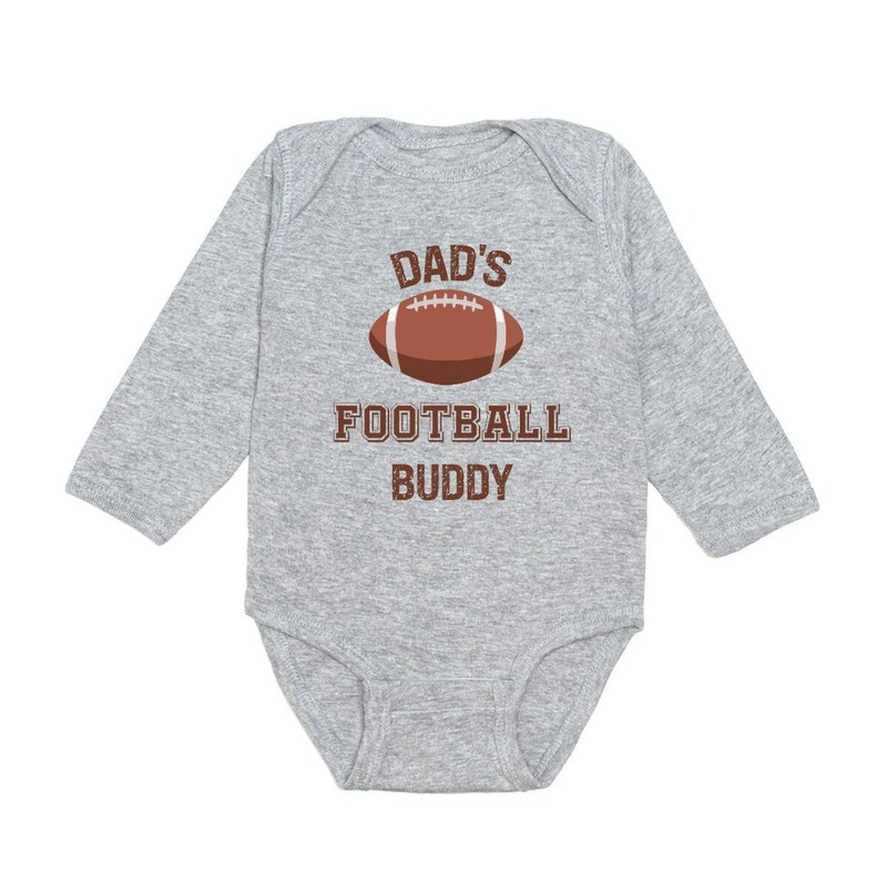 Sweet Wink Dad's Football Buddy Long Sleeve Bodysuit, Gray 0-3M
