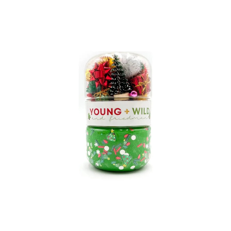 Young + Wild And Friedman Grab & Go Dough Jar, Chrismas Tree