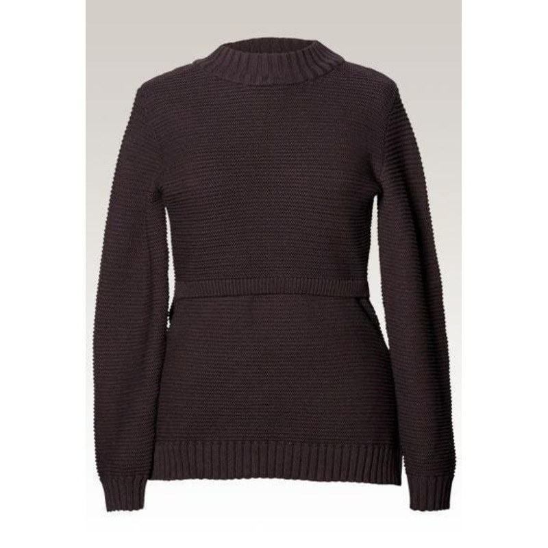 Boob Ellen Rib Knit Nursing Sweater Large Brown