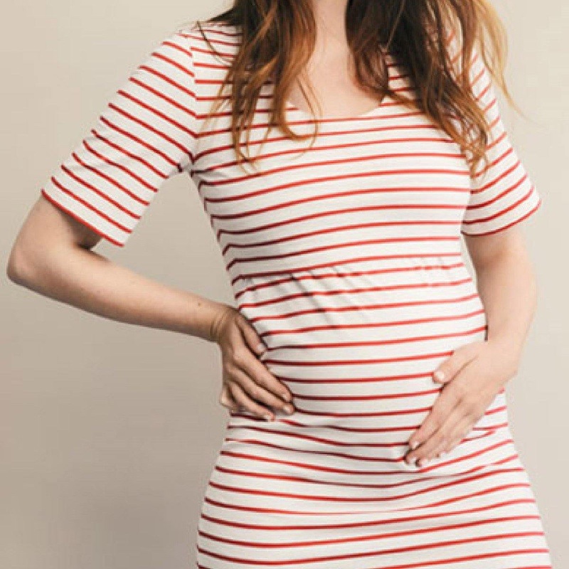 Boob Simone Nursing Dress Short Sleeve X-Large Red/White Stripes
