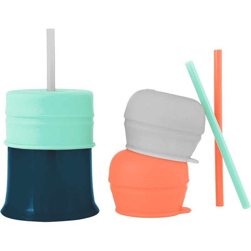 Boon Snug Straw Universal Silicone Straw Lids & Cup