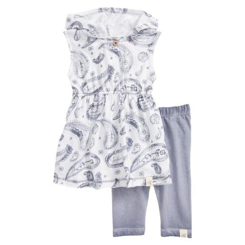 Burt's Bees Baby Organic Cotton Tunic & Legging/Pant Sets Newborn Botanical Gardens Tunic & Legging Set/Blue Star