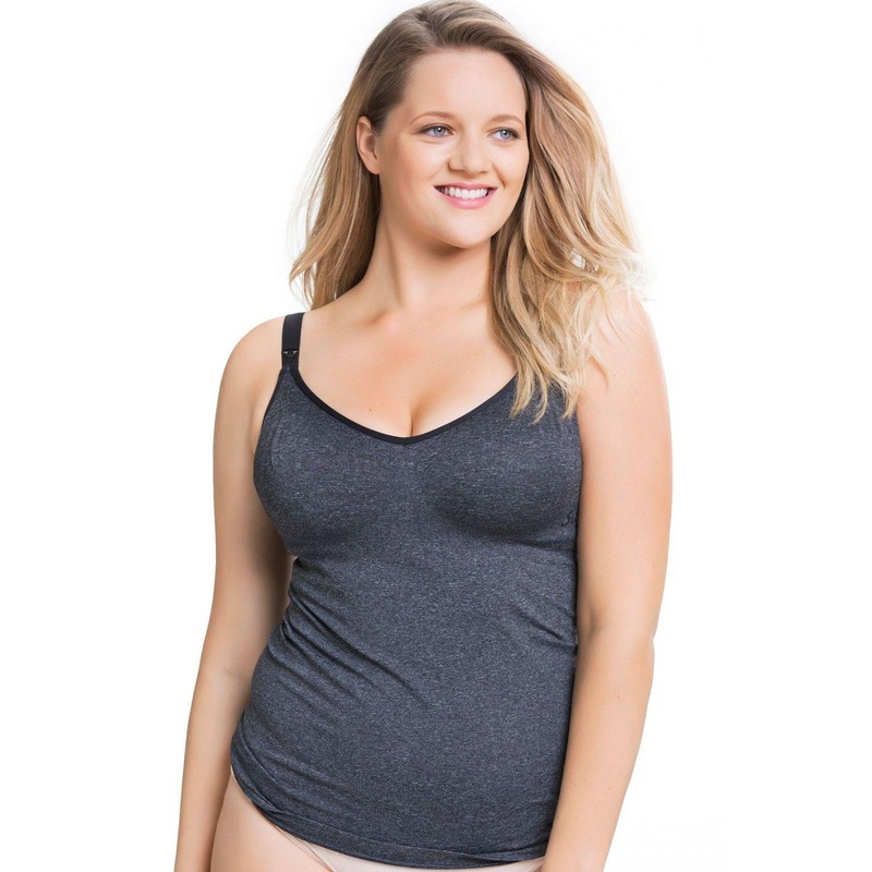 Cake Maternity Sugar Candy Nursing Tank Small Dark Heather Grey