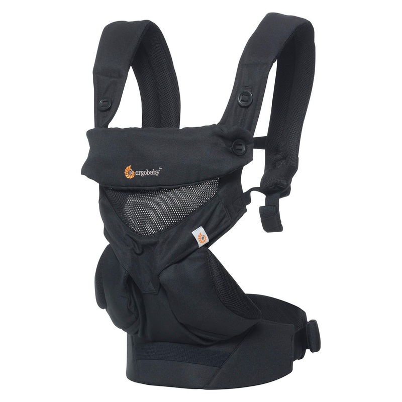 Ergobaby 360 All Positions Baby Carrier 12-45lbs Onyx Black with Breathable Mesh