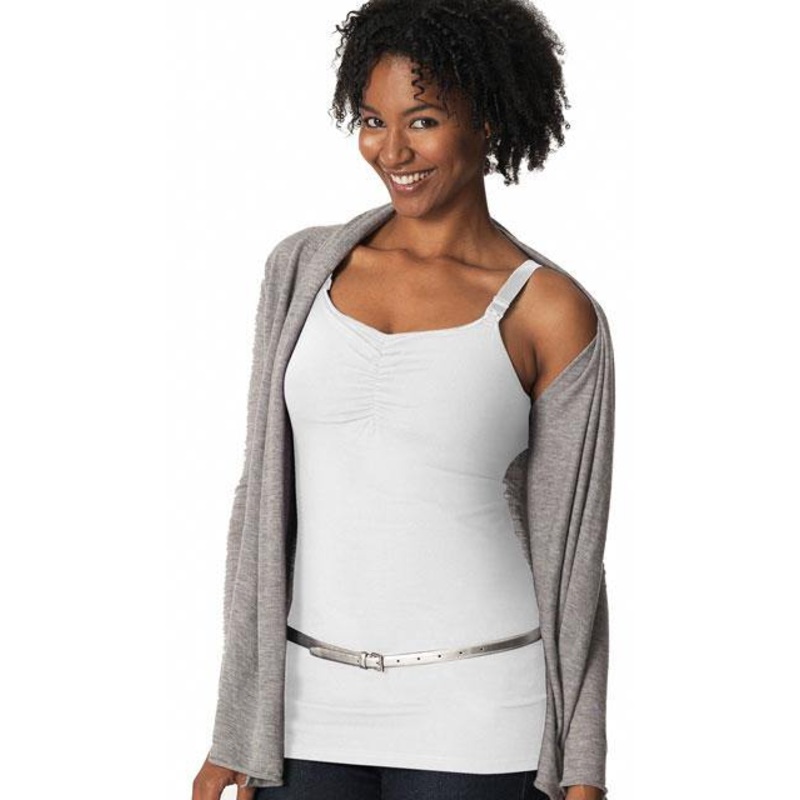 Glamourmom Nursing Bra Full Bust Long Top Small White