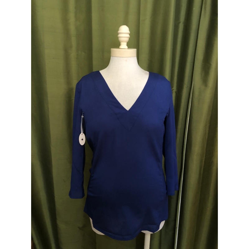 Loyal Hana Alice Long Sleeve V Neck Nursing Blouse Small