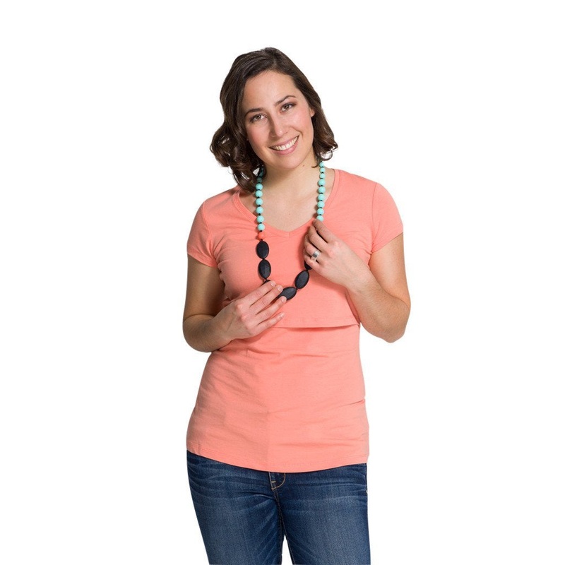 Momzelle Charlotte Pink Nursing Shirt X-Large