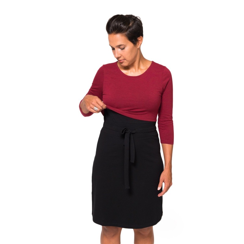 Momzelle Emilie Nursing Top X-Large Red/Black