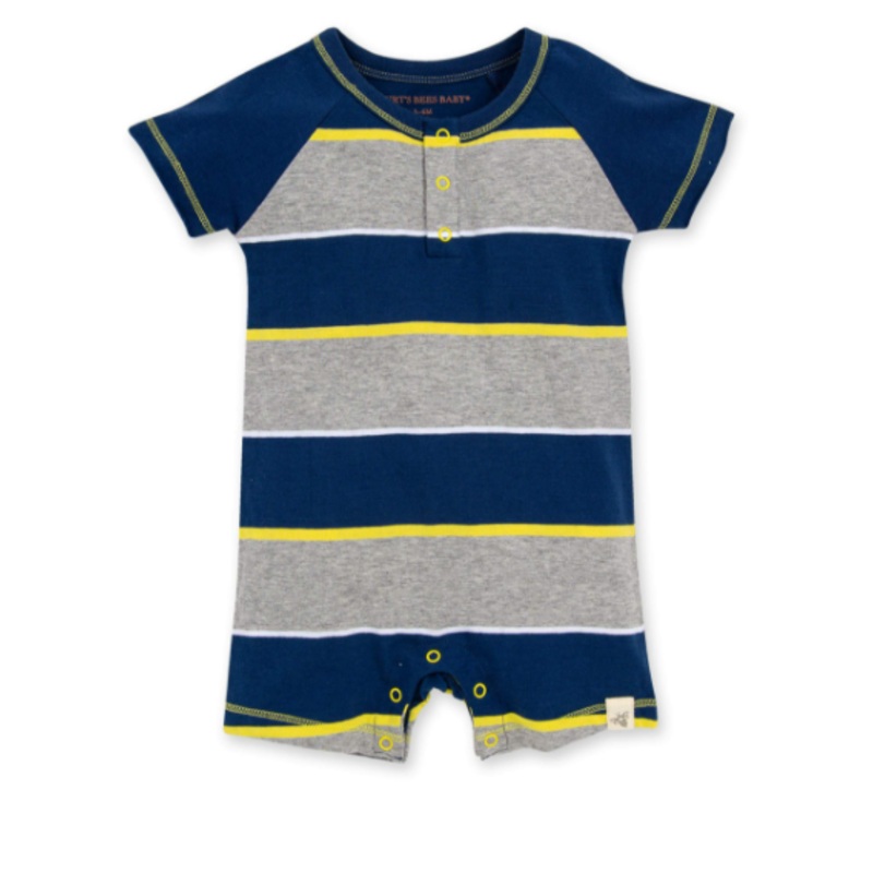 Burt's Bees Baby Rugby Stripe Organic Cotton Romper 3-6 Months