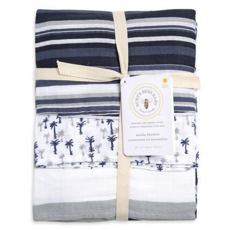 Burt's Bees Baby Woven Muslin Blanket Breezy Palms
