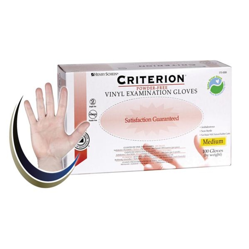 Criterion Powder-Free Vinyl Latex-Free Gloves Small 100ct
