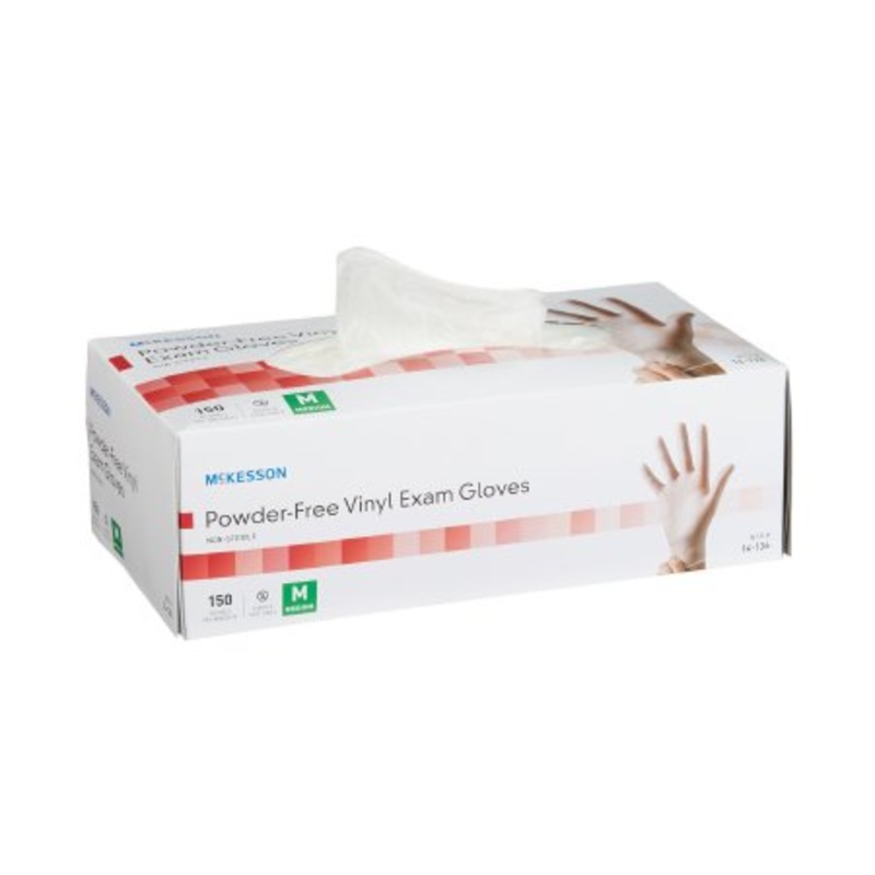 Gloves, McKesson Medium Nonsterile Vinyl Standard Cuff 150/Box XS