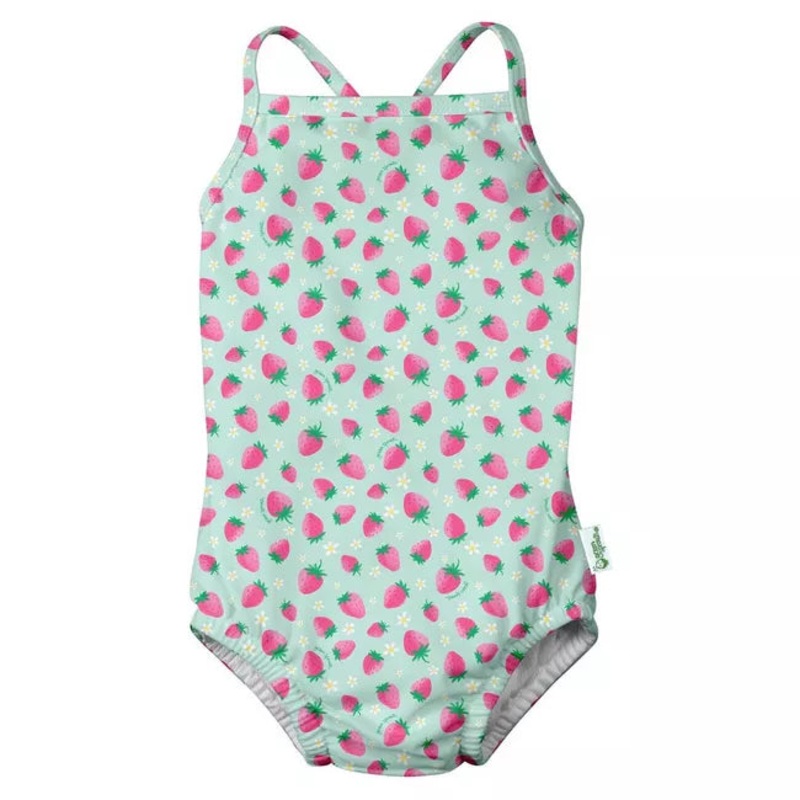 Green Sprouts Swimsuits Eco Swimsuit with Built-in Reusable Absorbent Swim Diaper 6 Months Coral Fish