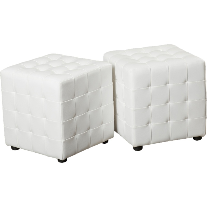 Lactation Room White Tufted Ottoman (2)