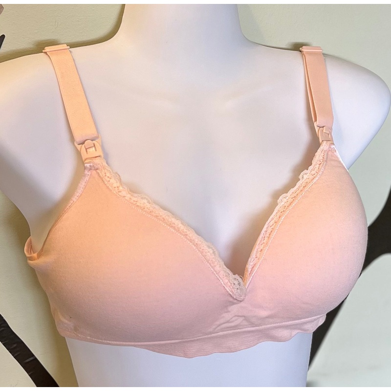 Pink Nursing Bra, Size 36/80, B cup with Lace Trim