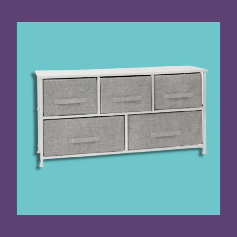 White and Gray 5 Drawer Storage Organizer