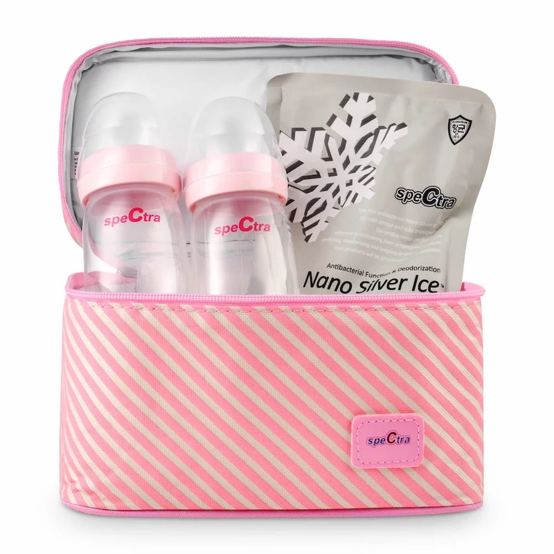 Spectra Pink Cooler with Ice Pack & Wide Neck Bottles Kit