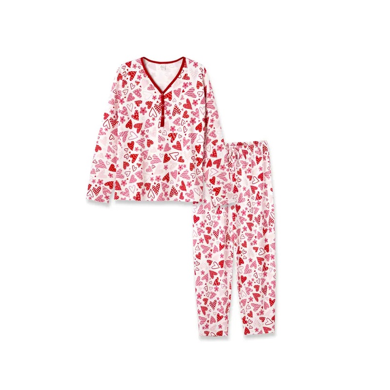Tesa Babe Women's Valentine Confetti Hearts Bamboo Pajama Set XS
