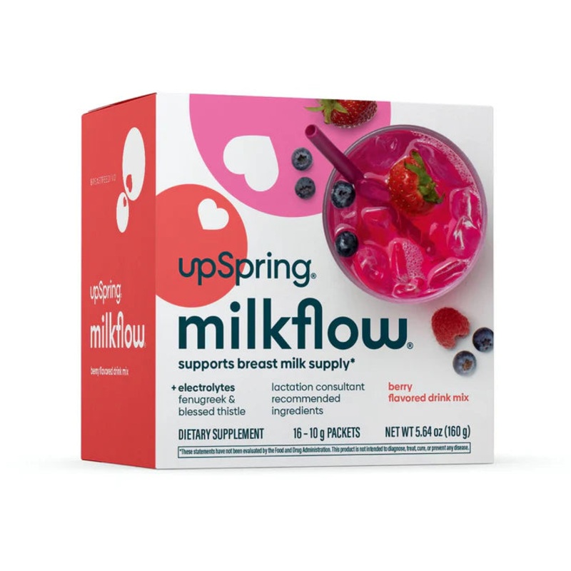 upSpring Milkflow + Electrolytes Drink Mix, Berry 16 ct