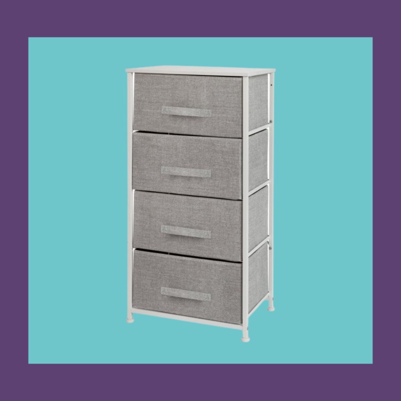 White and Gray 4 Drawer Storage Organizer