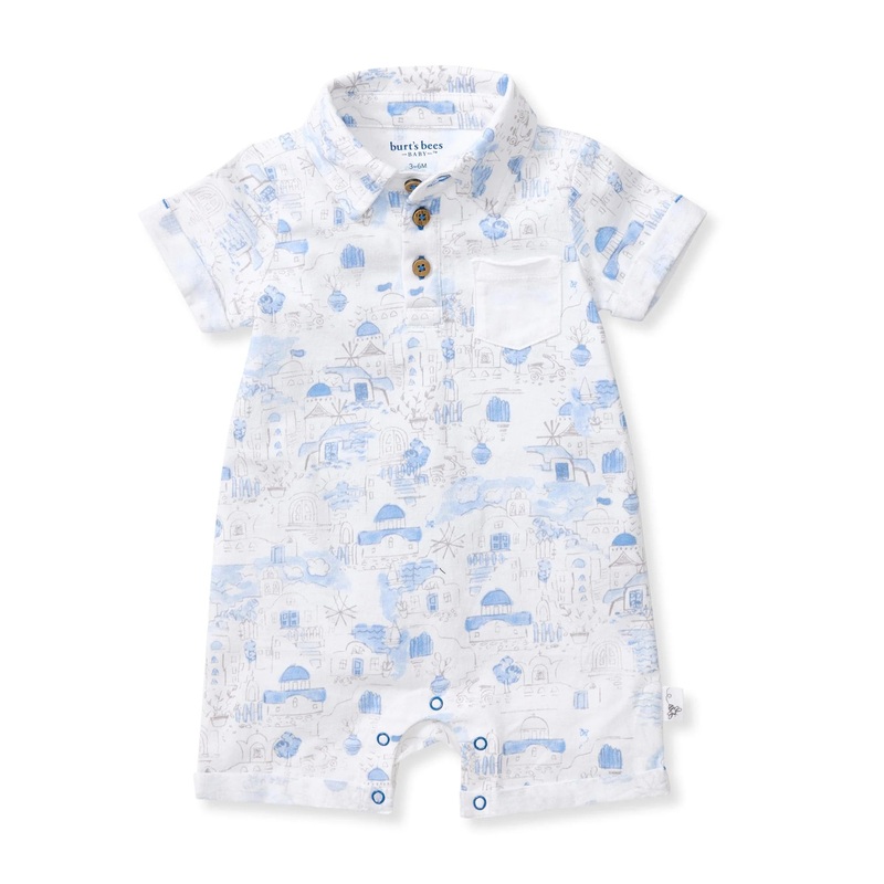 Burt's Bees Baby Santorini Organic Cotton Romper 0-3 Months