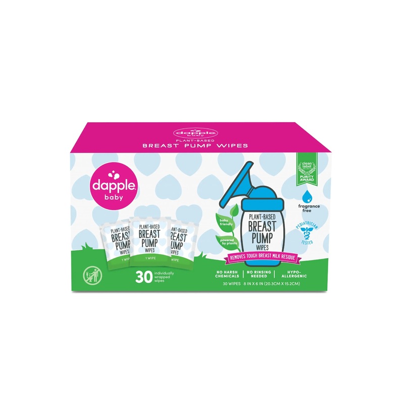 Dapple Baby Breast Pump Wipes, Singles, Fragrance Free 30 Count