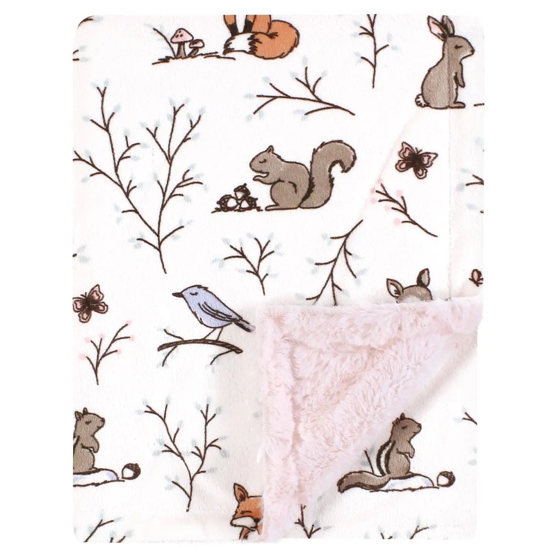 Hudson Baby Enchanted Forest Plush Furry Blanket Enchanted Forest
