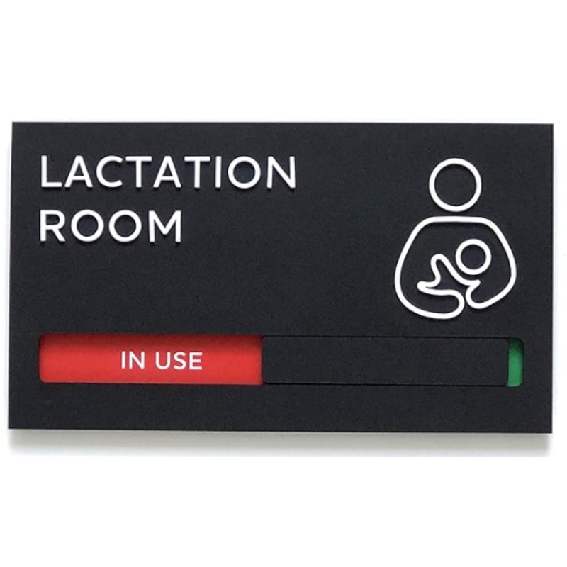 Lactation Room Door Sign With In Use and Available Slider