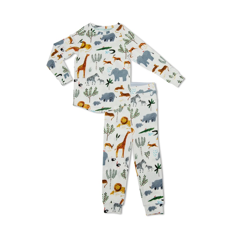 Loulou Lollipop 2 Piece Pajama Set Safari Jungle 2T